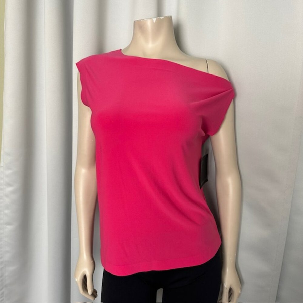 Norma Kamali Drop Shoulder Top in Rose Pink  Size Small NWT